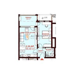 Квартира 2-комнатная 1+1 в Несебре (Святой Влас) площадь 75м² 1 этаж