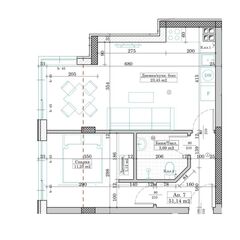 Квартира 2-комнатная 1+1 в Варне площадь 59.37м² 2 этаж