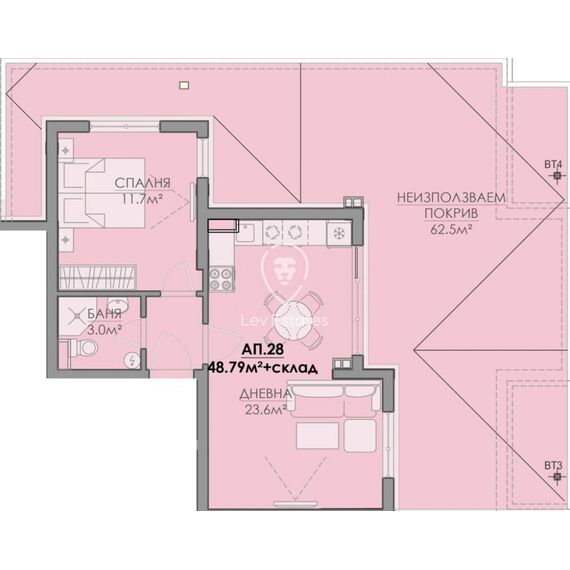 Квартира 2-комнатная 1+1 в Бургасе (Сарафово) площадь 117м² 5 этаж, изображение 3