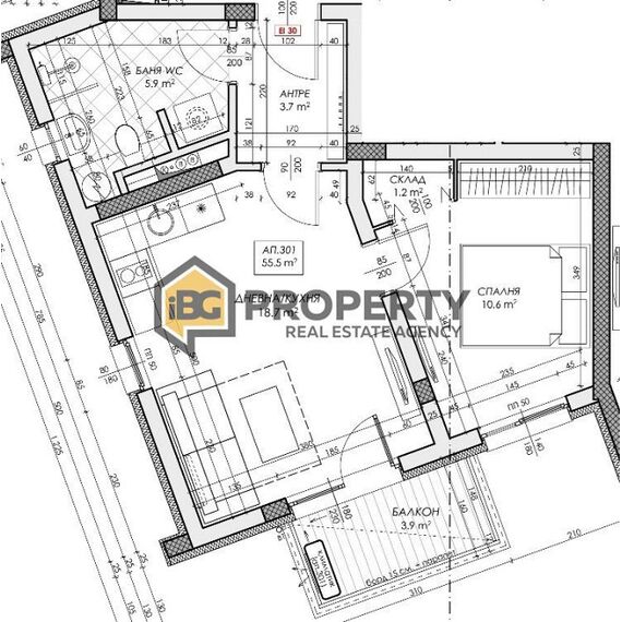 Квартира 2-комнатная 1+1 у моря в Несебре (Обзор) площадь 64м² 3 этаж, изображение 2