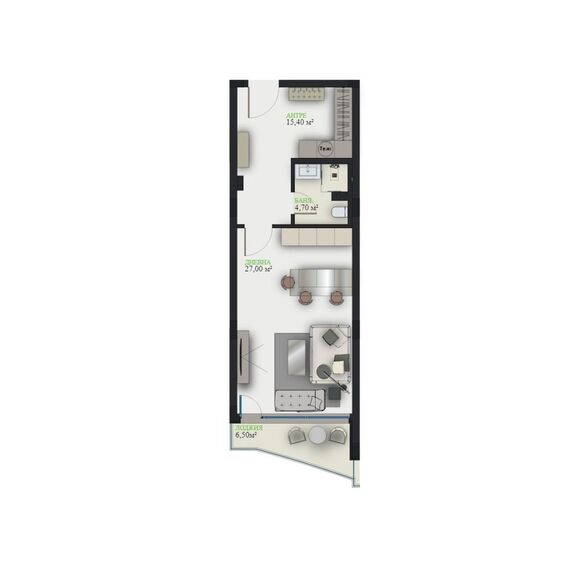 Квартира 1-комнатная студия 1+0 у моря в Варне площадь 61.12м² 6 этаж, изображение 7