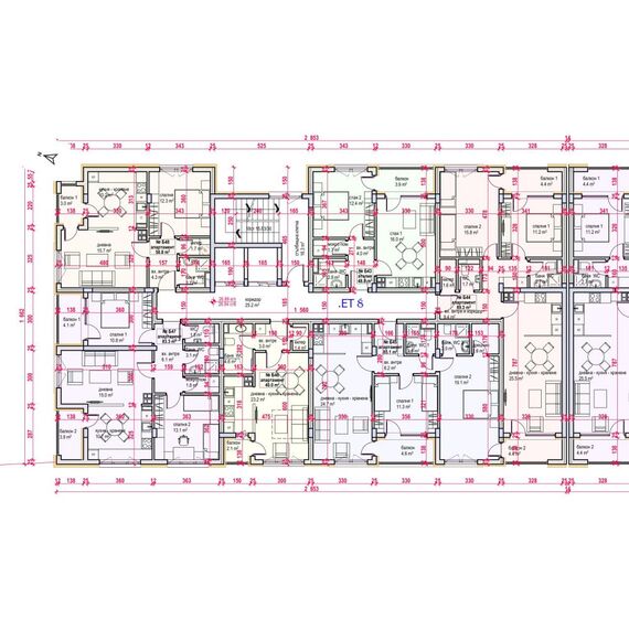 Квартира 2-комнатная 1+1 у моря в Бургасе площадь 56.49м² 7 этаж, изображение 6