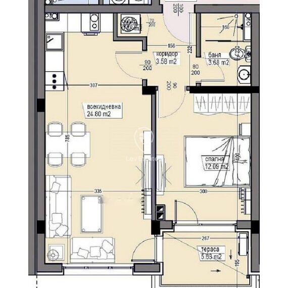 Квартира 2-комнатная 1+1 в Бургасе площадь 65м² 4 этаж, изображение 9