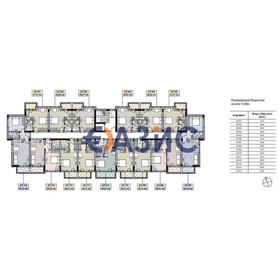 Квартира 2-комнатная 1+1 в Несебре (Солнечный Берег) площадь 59.9м² 5 этаж, изображение 15