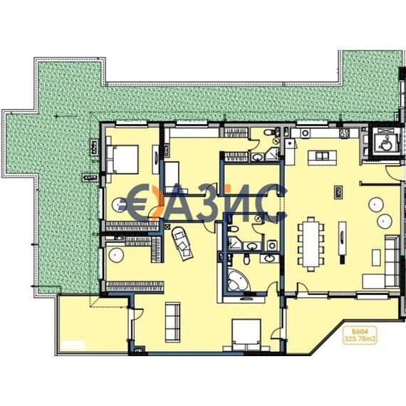 Квартира 4-комнатная 3+1 в Несебре площадь 325.8м² 6 этаж, изображение 3