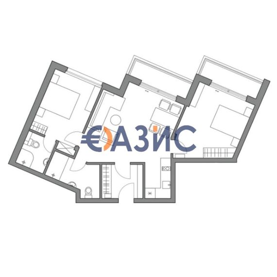 Квартира 3-комнатная 2+1 в Несебре (Обзор) площадь 97.1м² 4 этаж, изображение 15
