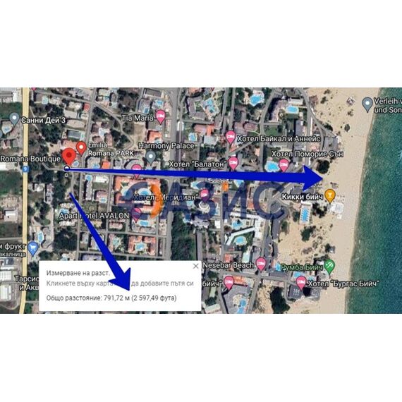 Квартира 3-комнатная 2+1 в Несебре (Солнечный Берег) площадь 71.3м² 4 этаж