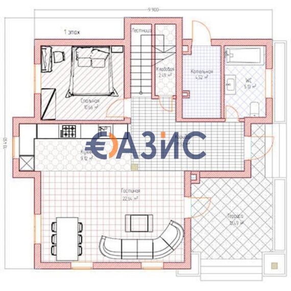 Вилла в Бургасе (Сарафово) площадь 194м² 2-этажный, изображение 4