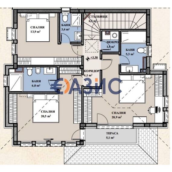 Дом в Несебре (Святой Влас) площадь 200.1м² 2-этажный, изображение 18