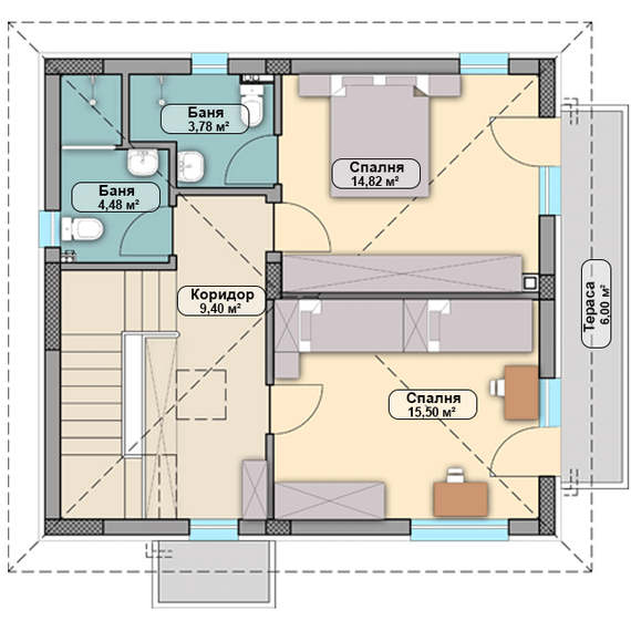 Дом в лесу в Варне площадь 142м² 2-этажный, изображение 18